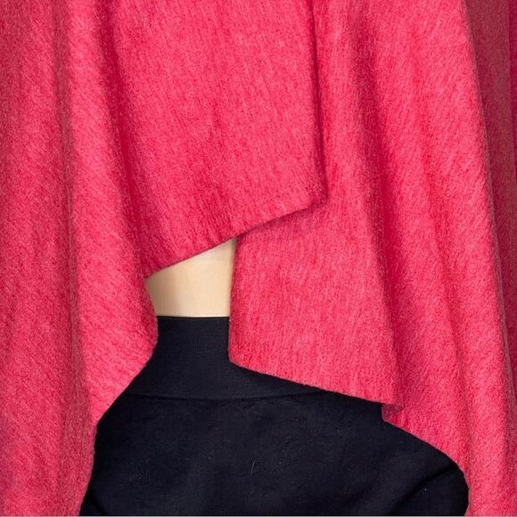 Nordstrom Bobeau One Button Fleece Wrap Draped Cardigan Rose Coral Red Size XS - Picture 4 of 12